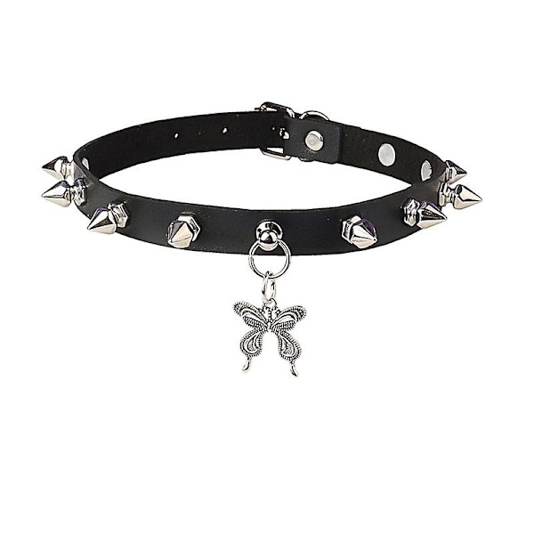Halloween Cool Steampunk Kærlighed Hjerteformet Gotisk Goth Punk Rock Nitte Spids Studset PU Læder Choker Halskæde