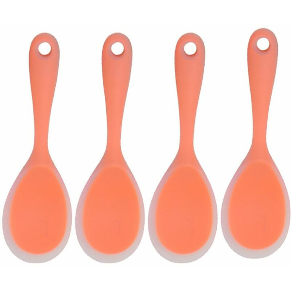 Silikonspatel för ris - Non-Stick, Stark stålkärna, Perfekt för ris/mos, Livsmedelskvalitet, BPA-fri & Diskmaskinssäker (Ljus orange,)
