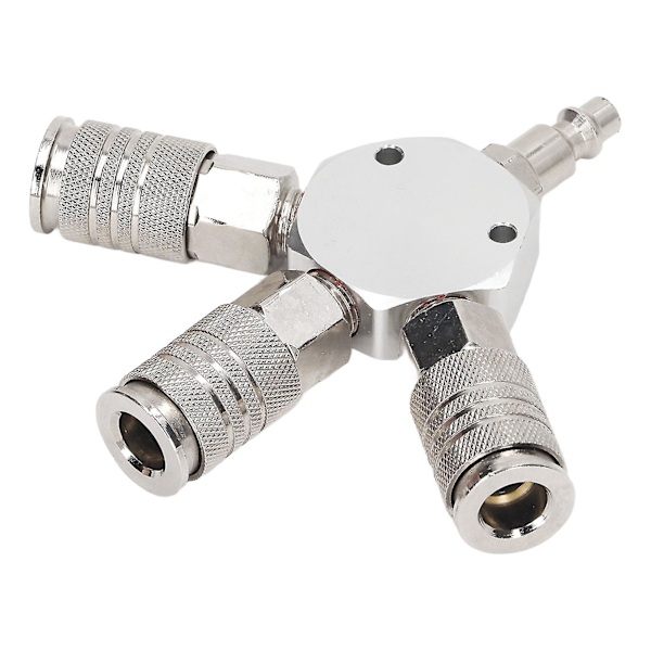 3-vejs luftdeler 1/4 tommer NPT han gevind 3-vejs manifold aluminiumlegering pneumatisk fitting til industrien