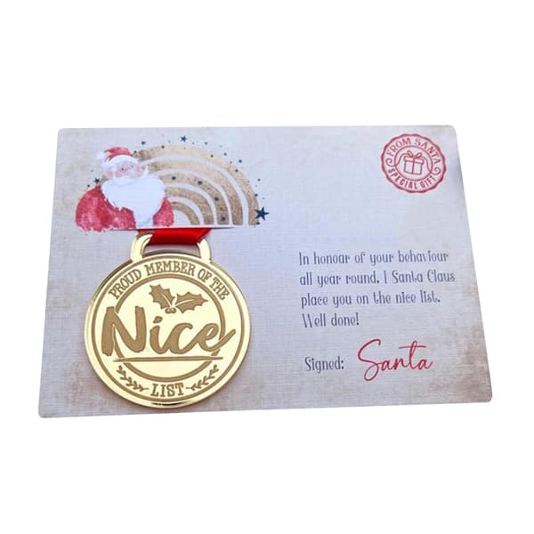 Juleaften Nice List Medal Hilsenkort