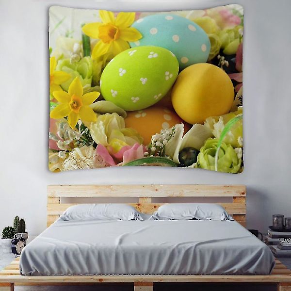 Glædelig påske fotografering fotobaggrund polyester stof baggrund til fotostudie（100X75cm）