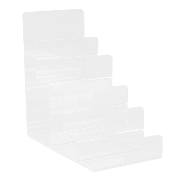Pungeholder display rack akryl skrivebordsopbevaringshylde flerlags display rack (19,5X18,5CM, transparent)