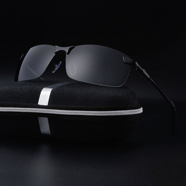 Classic Retro Half-Frame Polarized Men's Sunglasses A2: Polarized lenses provide total UV protection and powerful anti-glare. Lightweight and durable