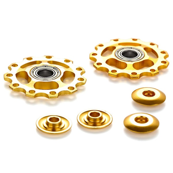 2023 Nye 2 stk Aluminium Forseglede Lager Jockey MTB Sykkel Bakgir Derailleur Remskiver Verktøy Tilbehør（gull）
