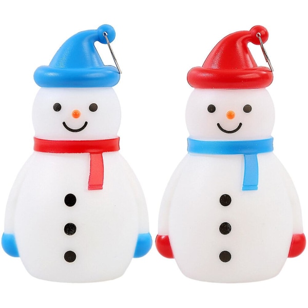 2 Pakke Snemand LED Lys Desktop Jule Snemand Lys Julefest Snemand Statue LED Lys (12.60X7.50X7.00CM, flere farver)