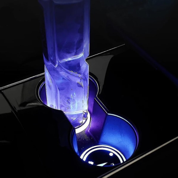 Led 7 farger lys bil koppholder matte kruspute auto interiør atmosfære lampe USB lading