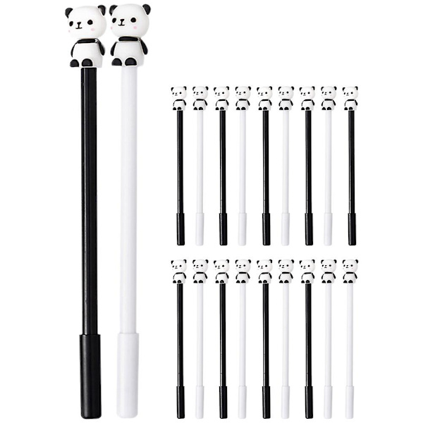 Pakke med 20 tegneserie-dyrepenne 0,5 mm Kreative panda-penne til kontor- og skoleartikler (17,5 x 2 cm, som vist på billedet)
