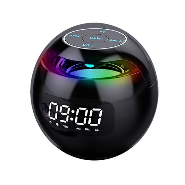Bärbar trådlös väckarklocka Bluetooth-högtalare (rosa)