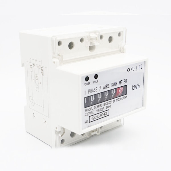 4P enfas elektrisk mätare skena bord DDM75S, 10(40)A