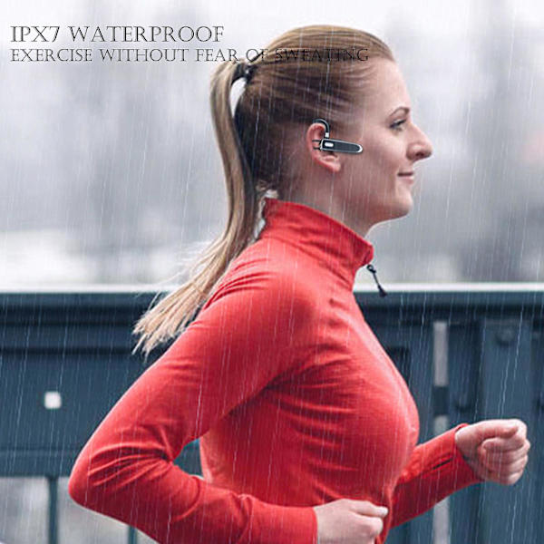 Bluetooth-headset trådlöst Bluetooth-headset V5.2 Handsfree-hörlurar med inbyggd mikrofon för körning/affärer/kontor（Svart）
