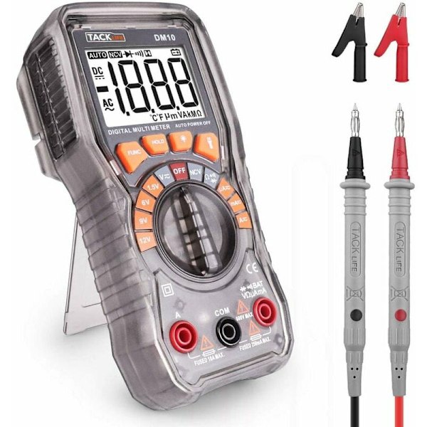 FlkwoH Digital multimeter, testledningar med krokodilklämma, skruvmejsel-DM10