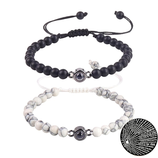 Naturlig glans sten armbånd charme perler armbånd projektion sten armbånd（PINKY PROMISE）