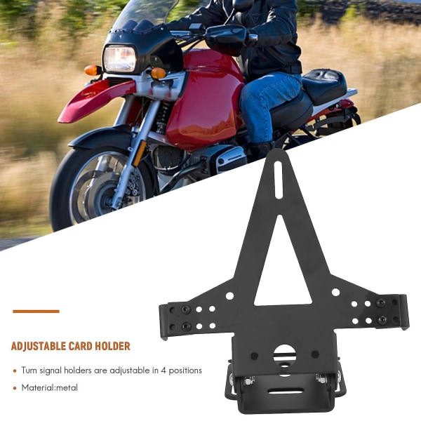 Motorcykel Justerbar Vinkel Nummerplade Rammeholder Beslag Til Yamaha Yzf R1 R3 R6 R15 R（sort）