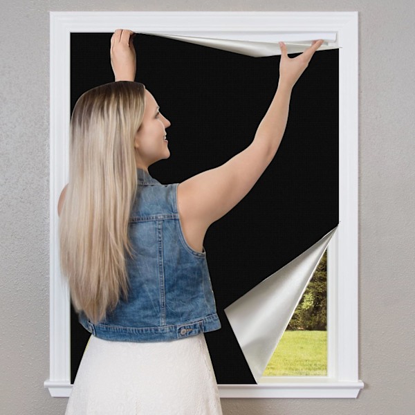 Bærbar 100% mørklægningsgardin med velcro til soveværelse, børneværelse og rejser, 40\"x58\"