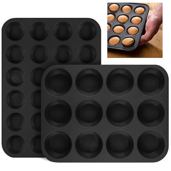 Mini muffinform 24 huller & 12 huller Inspiration muffinform til non-stick belagt kort bagetid til søde og salte opskrifter