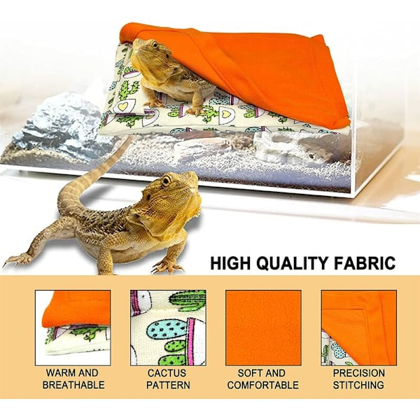 Tillbehör Filt Kudde och Matta Sovsäck Leopard Gecko Säng Smådjur (Orange)