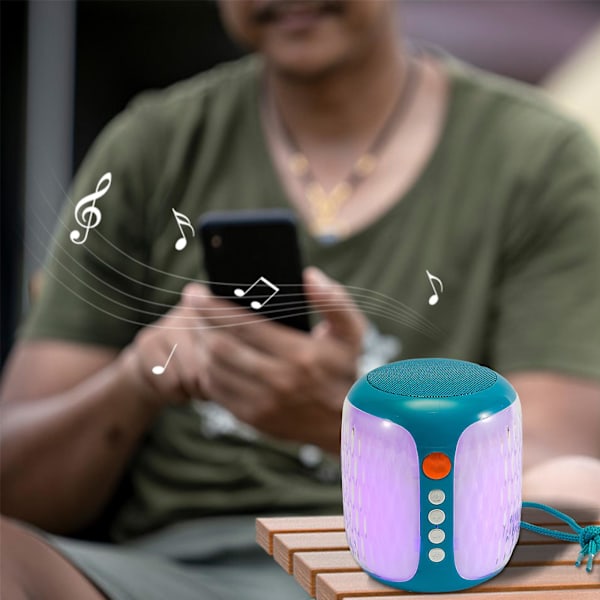 Färgglad trådlös Bluetooth-högtalare, Mini Plug-In-kort Utomhus Sport Bärbar Subwoofer Ljud, Trådlös Stereo Parning 20240239（Grön）