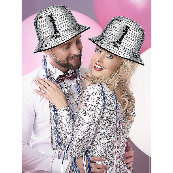 Disco Ball Hat Vit Paljett Hatt Disco Ball Festival Visir Disco Party Hat Dekoration