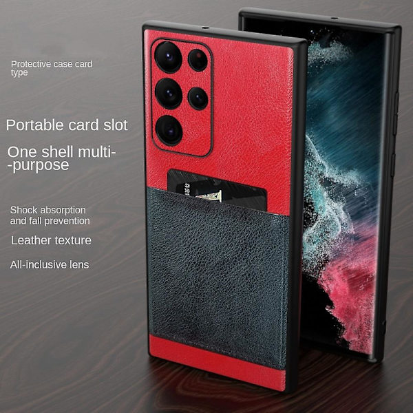 Kompatibel med Samsung S23 Ultra-fodral, skyddande fodral, högkvalitativt material, heltäckande stilren design, idealisk för modemedvetna (svart)