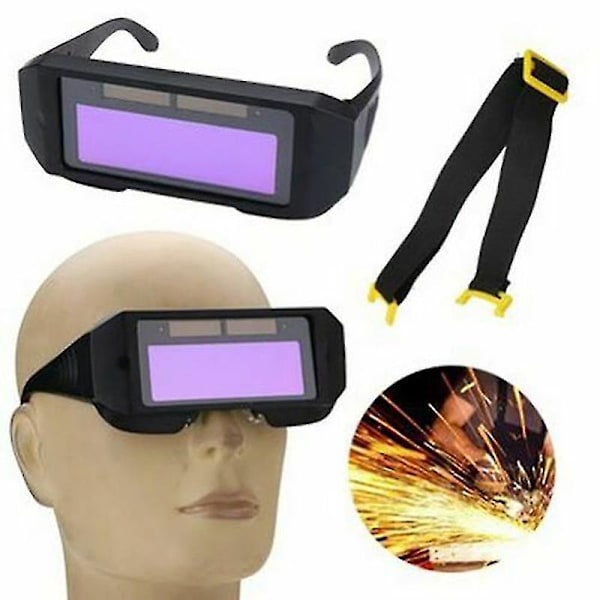 Automatisk mörknande svetsmask Hållbar Automatisk ljusförändring Anti-ögon Skyddsglasögon Masker (Svart)