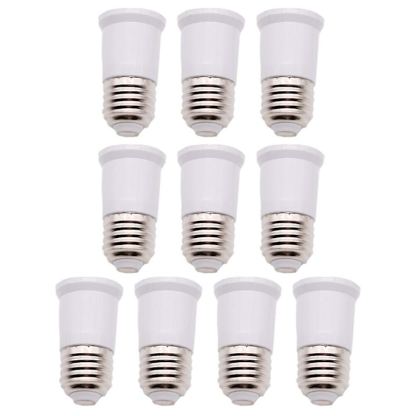 10-pack E27 till E27 LED-lampförlängare flexibel lampförlängningsadapter (6.50X3.60X3.60CM, vit)
