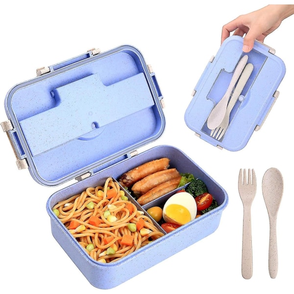 Bentolåda för vuxna/barn - 1200 ml Bento Lunch Box med 3 fack