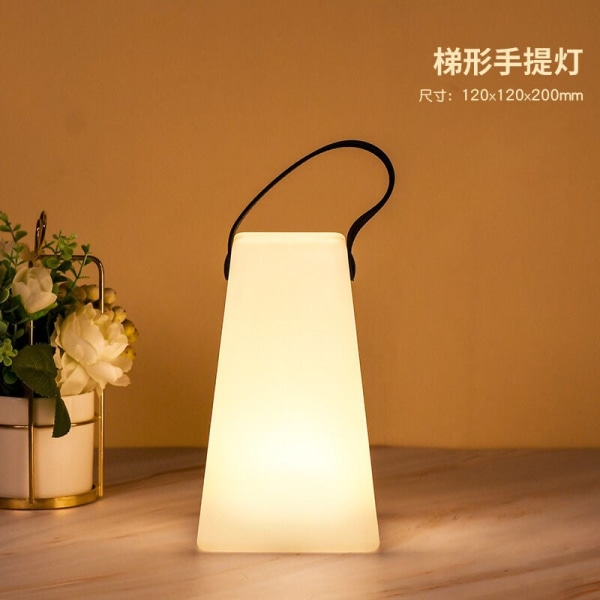 Uppladdningsbar LED-bordslampa 8 färger trädgårdsvit lampa med trähandtag  sladdlöst rotomgjutet batteri LED-lampa f213 | Fyndiq
