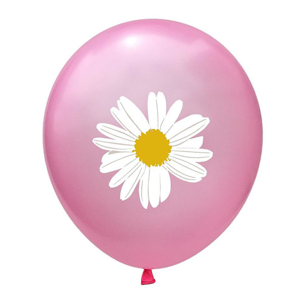 Bedårande Daisy-ballonger, färgglada latexballonger för fester med 12 tum runda, livfulla färgglada ballonger för alla firanden eller evenemang (Rosa(2))