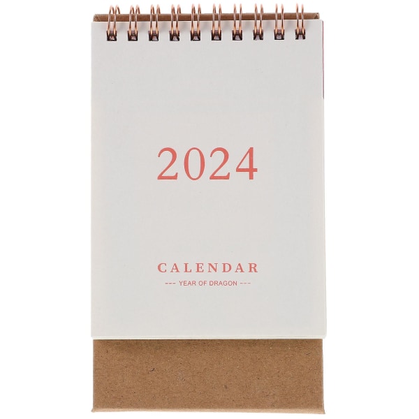 Skrivebordskalender 2024 skrivebordskalenderdekorasjon vertikal flip-kalender dekorativ skrivebordskalender (15,8X9,3X7,3CM, rosa)
