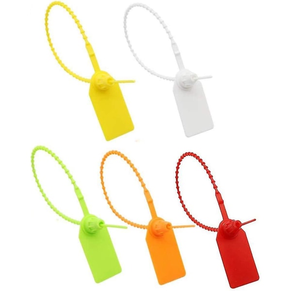 Kabelbinder-etiketter, 100 stk. kabelbinder-etiketter i plast, selvklebende merke