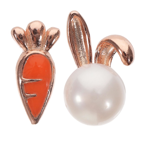 1 par kvinders øreringe Søde påske nitter Bunny Gulerod øreringe påske smykker gave (1,1X0,6X0,6 cm, guld)