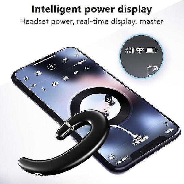 Trådlöst Bluetooth Vattentätt Öronkrok Headset För Mobiltelefon (Svart)