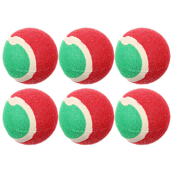 Tennisboll för hundar, studsande boll, husdjursleksak, tuggboll för små hundar, tandleksak (6,50 x 6,50 x 6,50 cm, flerfärgad)