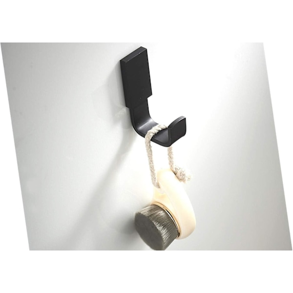 Handdukskrok Hemrockkrok Mässing Badrum Klädkrokar Väggmonterad Flerfunktionskrok, Matt Svart - 5-pack