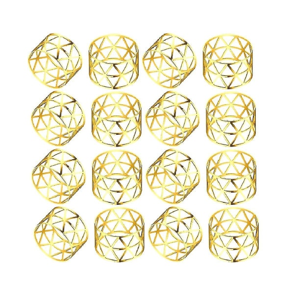 50 stk. Guld Servietringe Metal Servietringe Holdere Hul Ud Enhed Delikate Servietringe Bulk Fo（Guld）