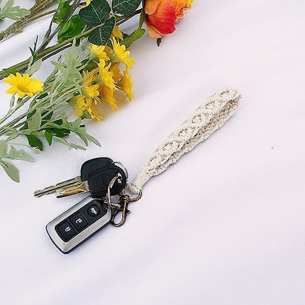 Bohemian Lace Keychain Armbånd Håndlaget Håndledd Nøkkelring Holder Håndledd Lanyard Damer Jenter