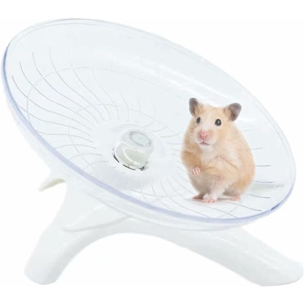Flygande tefat tyst träningshjul för hamstrar, gerbiler, möss, igelkottar och andra små husdjur Tyst löpande hjul Hamsterhjul (vit)