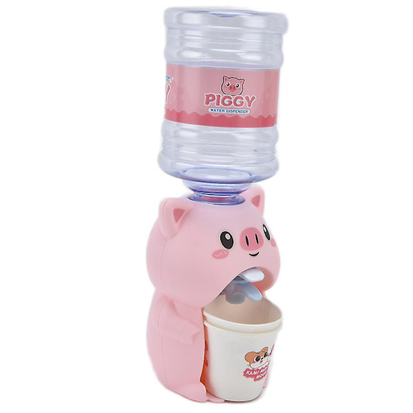 Söt rosa gris mini simuleringsvatten dispenser dryck leksak för barn - dockhus tillbehör