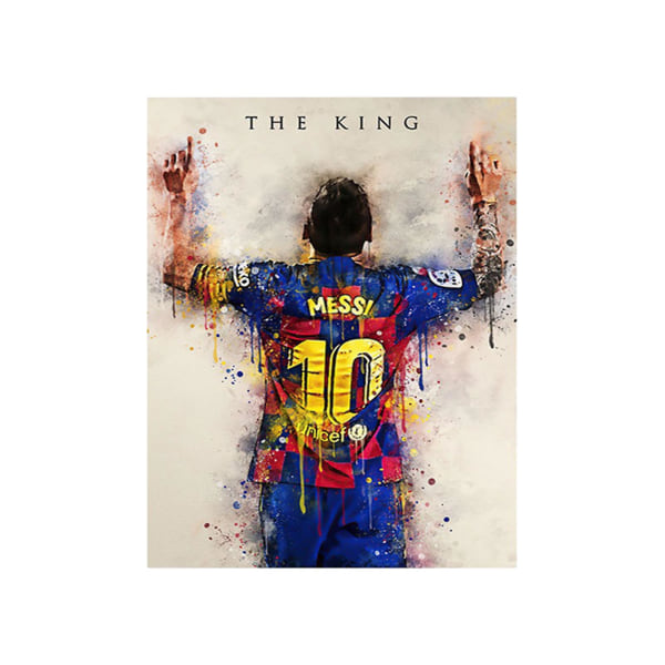 Leo Messi Fodboldplakat Sport Kunst Billede Væg Print Hjem Værelse Dekoration 50% Tilbud（40*60cm）