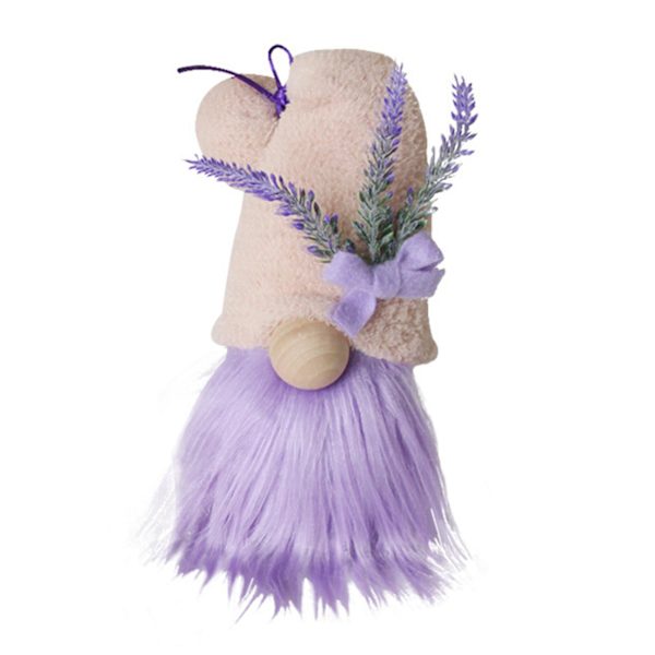 Gnome-docka kärlekssymbol lavendel plyschfoder ansiktslös härlig dvärg älva leksak för alla hjärtans dag (lila)