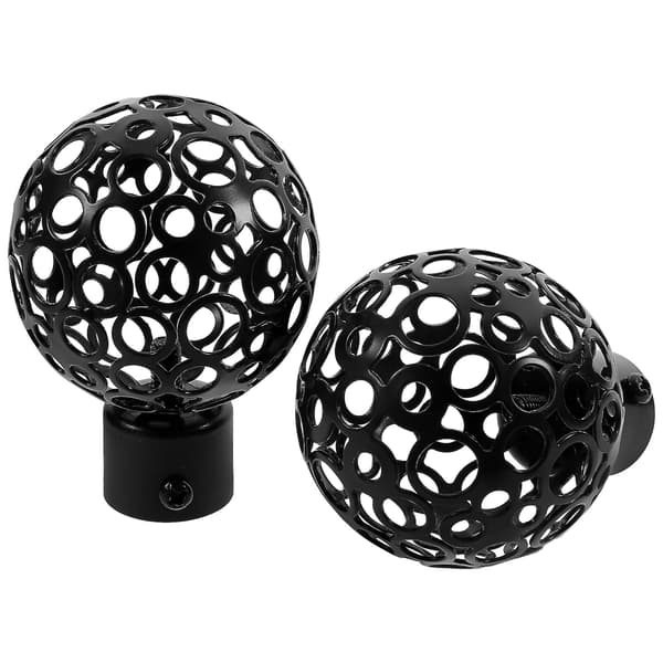 Hule dekorative gardinstangender, der passer til 22 mm indvendig diameter stang (sort)