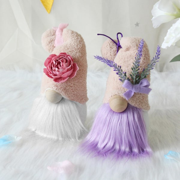 Gnome Doll Love Symbol Lavendel Plys Foring Ansigtsløst Dejligt Dværg Elf Legetøj til Valentinsdag (lilla)
