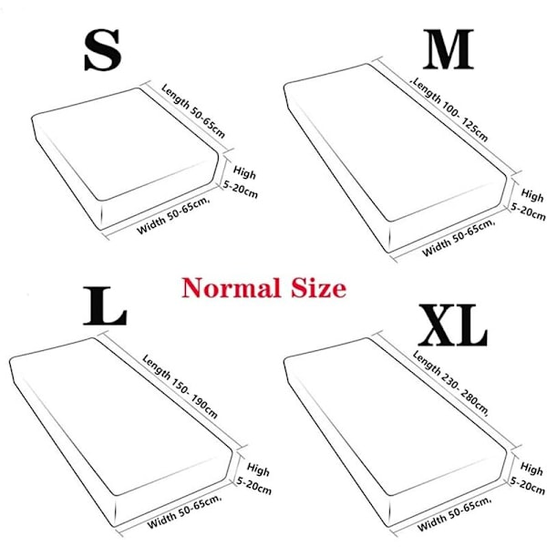Stretchig soffkuddeöverdrag Möbelskydd Överdrag Soffa Säte Överdrag Soffa Överdrag Dammsäker Möbelskydd (Färg: 1, Storlek: S (50-65cm))