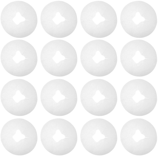 100 stk engangs hodeputetrekk for massasje, putetrekk for ansikt, putetrekk (28,5 x 28,5 x 0,5 cm, hvitt)