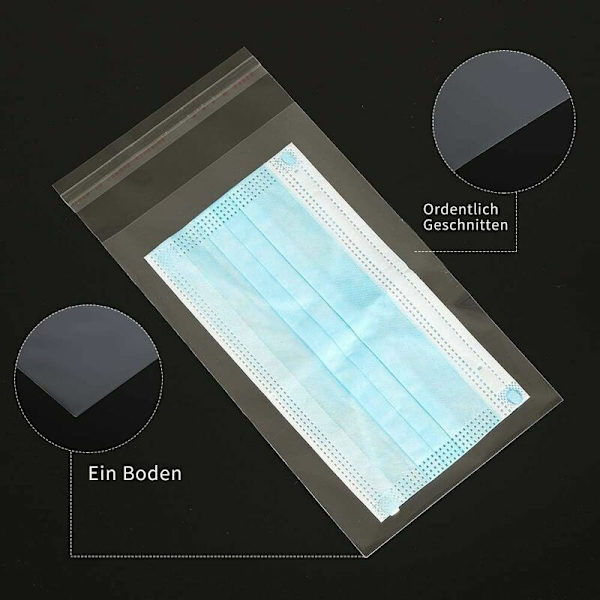200-pack transparenta cellofanpåsar i plast med självhäftande förslutning 12 x 18 cm