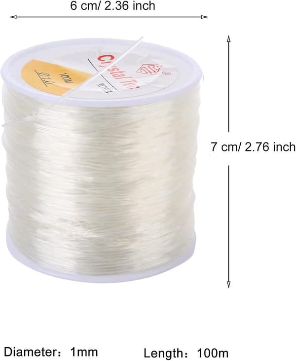 80m elastisk sladd 1mm elastisk sladd hantverkssladd elastisk tråd (transparent, 80m)
