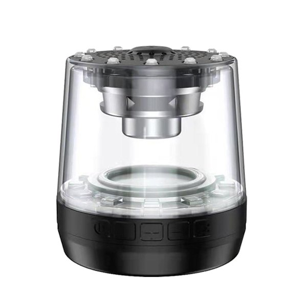 And- och dammsäker Bluetooth-högtalare utomhus bärbar ljud med LED färgglada lampor trådlös minihögtalare-S sammankoppling 360 surroundljud（Svart）