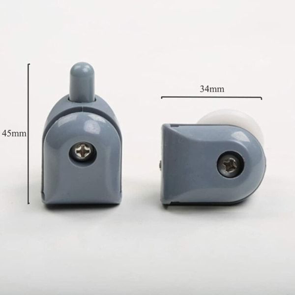 Set med 8 duschdörrrullar - Reservdelar till duschdörrar - 4 övre rullar + 4 nedre rullar - 23 mm