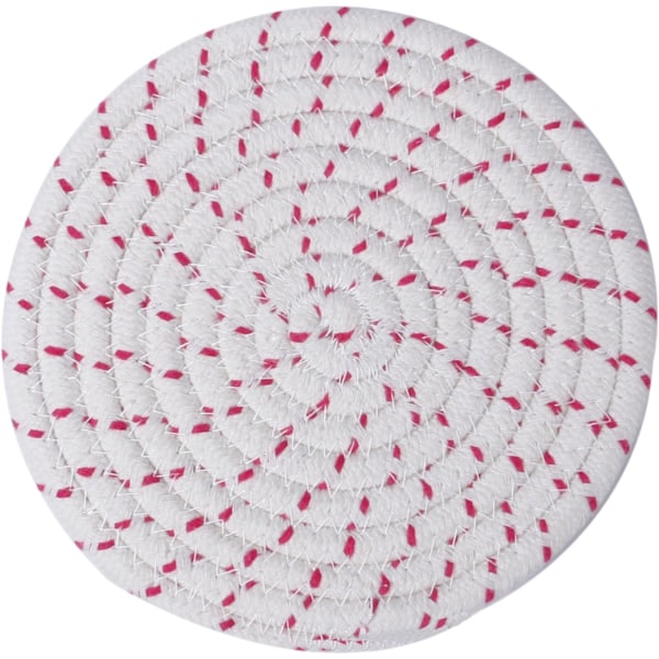Rosa 3-delars set: 100 % bomullssnöre flätad grytunderlägg set, 7\" diameter