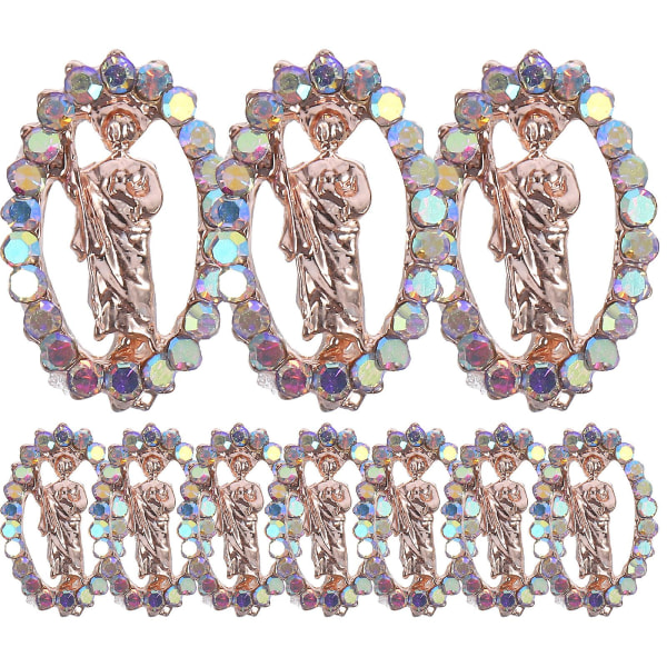 12-delers sett med Jesus-spikersmykker dekorative negleberlocker manikyr spikersmykker metallspikersmykker (1.10X0.80X0.10CM, bilde 3)
